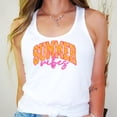 thumbnail image 3 of Summer Vibes Tank Top for Women and Teens White Tank Top Small, 3 of 5