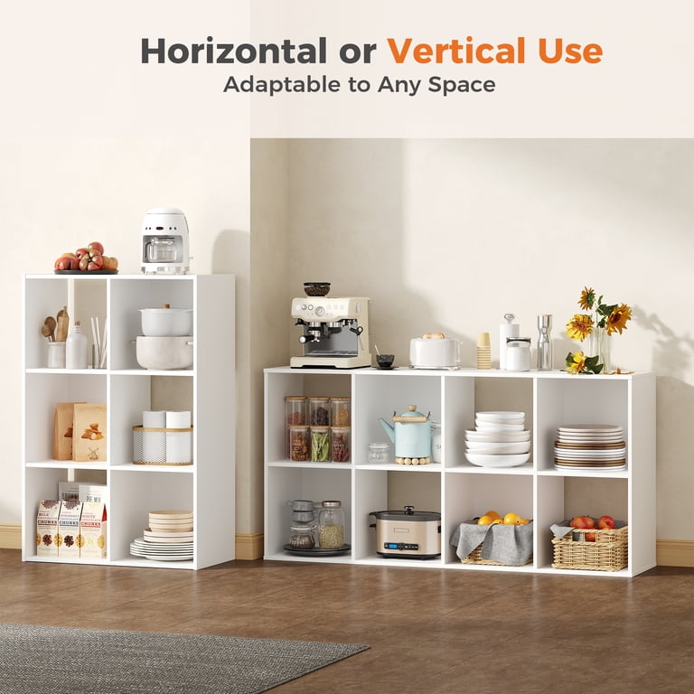JIOABL 8-Cube Storage Organizer Bookshelf in White photo 3