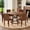 Brown,Walnut+black, variant on 7 Piece Dining Set for 6, Modern Industrial Round Table with Walnut Top and Black PU Chairs with Ergonomic Buckle Backrest for Kitchen, Walnut+Black