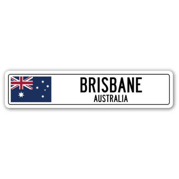 BRISBANE AUSTRALIA Street Sign Australian flag city country road wall gift
