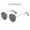 Silver Frame Black And Gray, variant on Retro Clip-On Sunglasses for Men and Women - Ellipse Design, Natural Pastoral Style - Ideal for Travel, Outdoor Sports, Driving