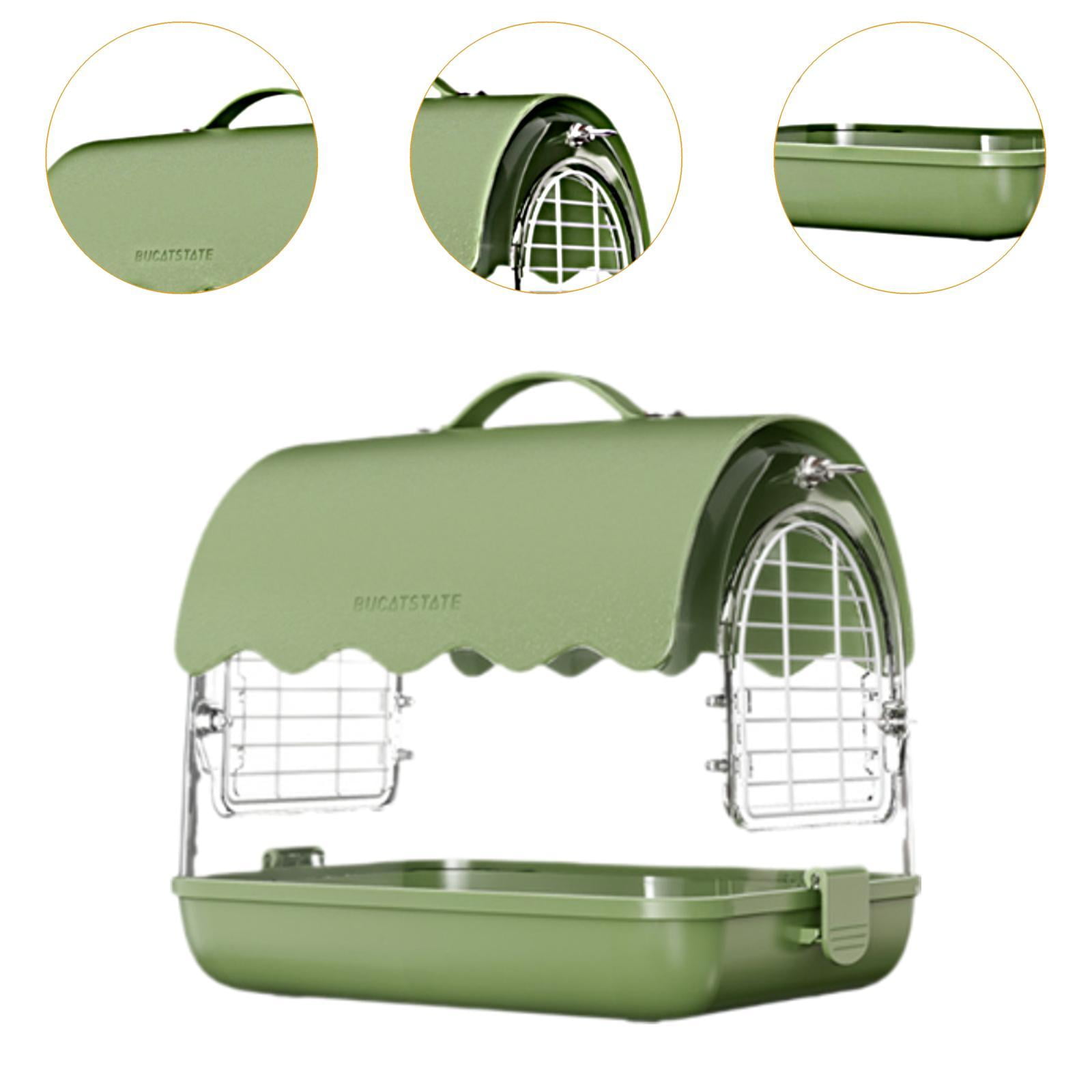 Fzaqwen Acrylic Villa Bird Cage Bird Travel Cage with Shoulder Straps Easy to Clean Bird PU Leather Green