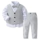 thumbnail image 1 of Conjunto de camisa de manga larga con cuello vuelto para niños, color liso, para banquetes y fiestas, con cuello vuelto y pantalones de traje, conjunto de tres piezas para niños, poliéster., 1 of 8