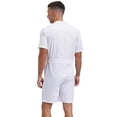 thumbnail image 2 of Zaldita Men's Rompers Jumpsuits Zipper Short Sleeve Loose Shorts Coverall Tracksuits with Pockets White XXL, 2 of 7