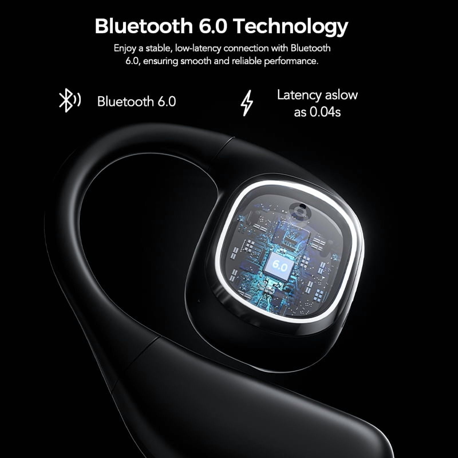 HTC NE11 Translation Bluetooth Earbuds with LED Touchscree Open Ear Earphones for Sports HD Stereo Sound Waterproof IPX5