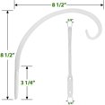 thumbnail image 5 of Gancho curvo forjado a mano, 8.5 pulgadas, blanco, para comederos de pájaros, macetas, linternas, campanas de viento, como soportes de pared y más., 5 of 5