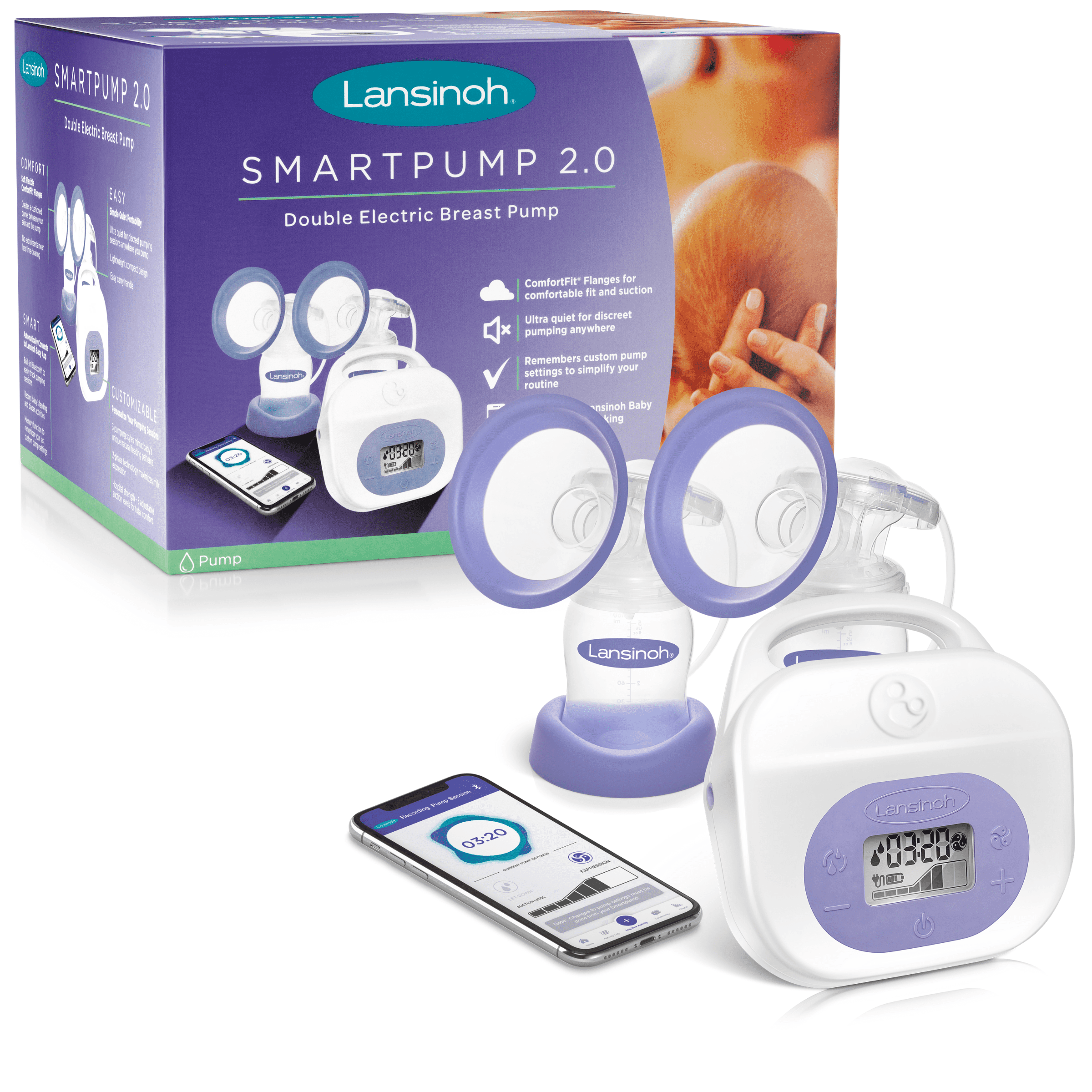 Lansinoh Smartpump 2.0 Double Electric Breast Pump for Nursing Moms