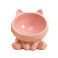 thumbnail image 2 of Cuenco alimentador de cerámica para gatos, plato para beber, accesorio antideslizante, suministros de alimentación para gatos, contenedor de alimentos rosa, 2 of 8