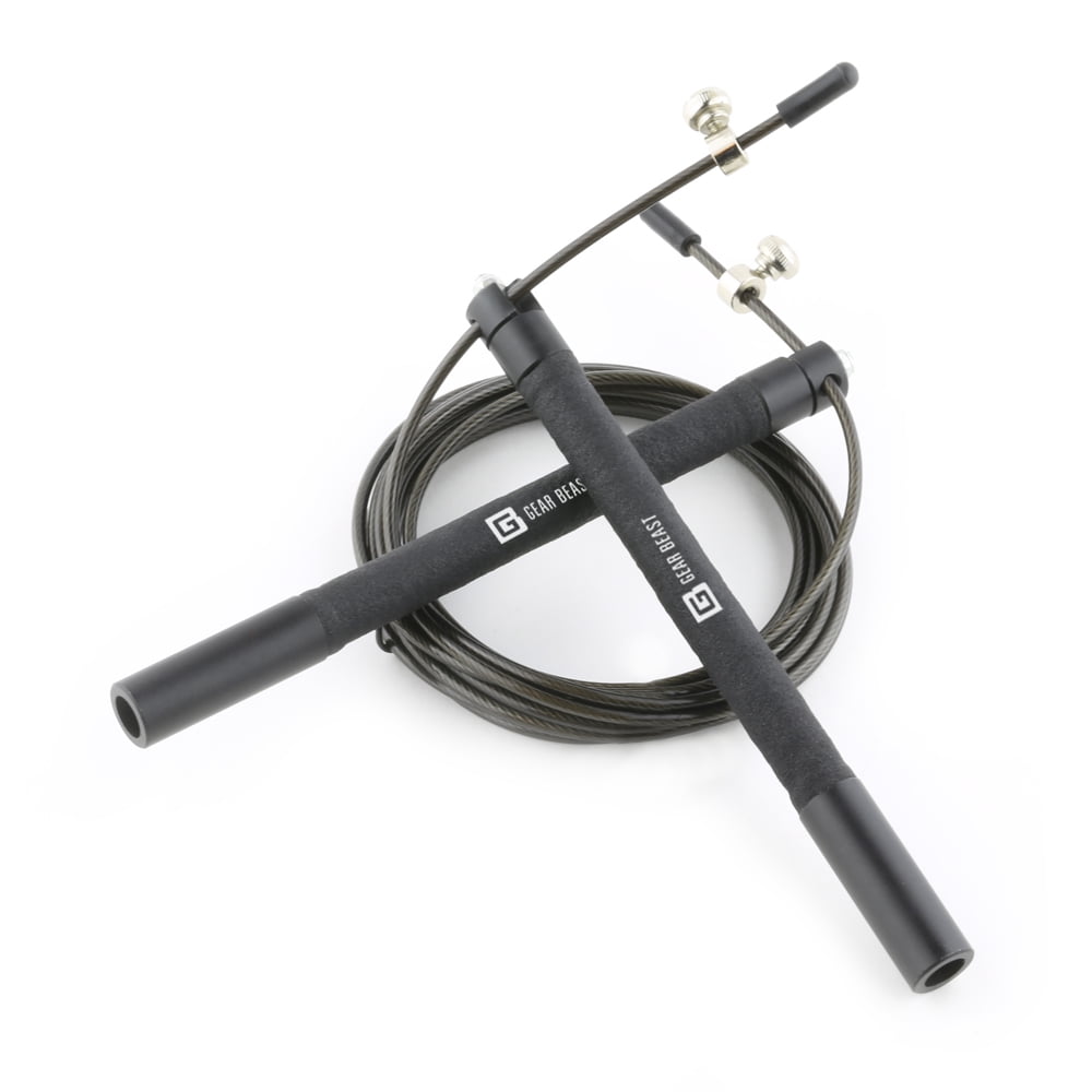 Gear Beast Jump Rope, 2 Adjustable Cables [2mm and 4mm] Aluminum