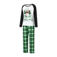 thumbnail image 3 of Christmas Family Pajamas Matching Set Christmas Tree Print Long Sleeve Tops and Green Plaid Pants Sleepwear, 3 of 10