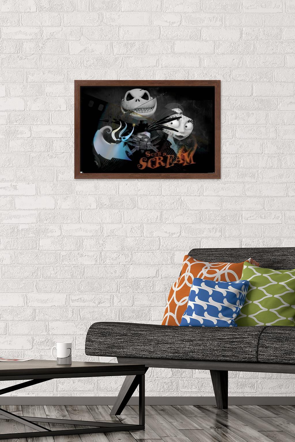 Disney Tim Burton's The Nightmare Before Christmas - Distorted Scream Wall Poster, 14.725" x 22.375" Framed