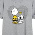 thumbnail image 3 of Peanuts - Charlie Snoopy Dot Heart - Women's Oversized T-Shirt, 3 of 6