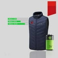 thumbnail image 5 of Winter Outdoor Fast Warm Up Heated Vest Usb Smart Warm Layer Cotton Padded Sleeveless Zip Up Jacket Regular Fit Heated Vest for Men, 5 of 8