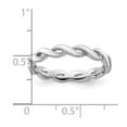 thumbnail image 2 of 2mm 925 Sterling Silver Polished Stackable White Enamel Ring Size 10 Stackable Ring for Women, 2 of 2