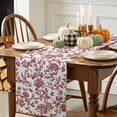 thumbnail image 3 of Dark Red Floral Paisley Cotton Linen Table Runner, Washable Table Runners for Kitchen, Dining Room, Holiday, Home Party Table Decor, 13x120 Inches, 3 of 9