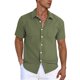 thumbnail image 2 of Blusa y camisa de manga corta con cuello vuelto y botones para hombre, estilo cárdigan vertical de manga corta con cuello vuelto y bolsillo, blusa de poliéster para hombre, 2 of 5