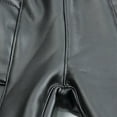 thumbnail image 4 of WOLLED Kids Winter Leather Pants Boys Thickened Leather Pants Toddler Padded Fleece Sweat Pants 2-12T Youth with Pockets Trousers, 4 of 8