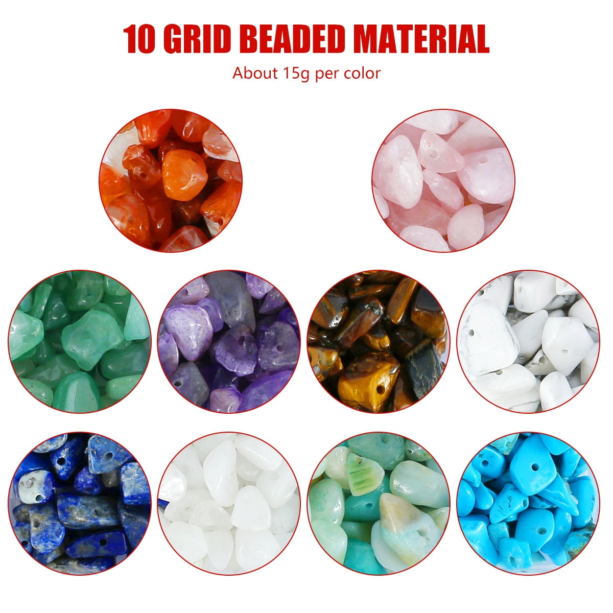 Irregular Chips Stone Beads Natural Gemstone Beads Kit,Natural Stone Healing Crystal Loose DIY Beads for Jewelry Making Necklace Bracelet Ring Multicolor 