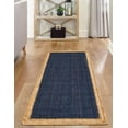 thumbnail image 2 of 2.6x10 Ft Navy Blue Jute Area Rug, Hand-Woven, Reversible, Farmhouse Boho Style, Durable & Pet-Friendly Rug for Living Room, Dining Room, and Bedroom, 2 of 5