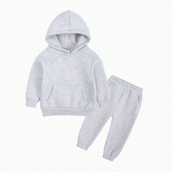 Baby Boy Winter Clothes Little Boys Fall Fleece Long Sleeve Elastic Waist 6M 12M 18M 2T 3T Sweatshirt and Pants Set 2Pcs