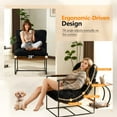 thumbnail image 2 of Ktaxon Accent Chair with Plush Soft Upholstery, Oversized Seating Armchair with Rubberwood Armrests, Metal Frame for Living Room, Bedroom or Home Office Black, 2 of 11