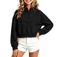 thumbnail image 5 of Frostluinai Girls Zip Mock Neck Sweatshirts Crop Pullover Tops Oversized Long Sleeve Drop Shoulder Sweat Shirts with Pocket 5-16 Years, 5 of 7