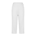 thumbnail image 3 of Textilo Women's Capri Pants Elastic High Waisted Side Slit Stretch Capri Pants with Pockets Straight Leg Button Pant Lightweight Summer Travel Workout Golf Yoga Clothes,White S, 3 of 6