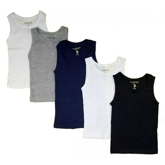 U.S. Polo Assn. Boys 5-Pack Rib Knit Tank Tops - Assorted Colors, 2T-3T