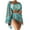 Green, variant on 3 Piece Swimsuits for Women Boho Outfits Floral Tropical Bikini Short Sets Summer Beach Cover Ups Black