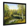 thumbnail image 2 of Designart 'The River In Silent Green Nature Through Birches' Traditional Framed Art Print, 2 of 4