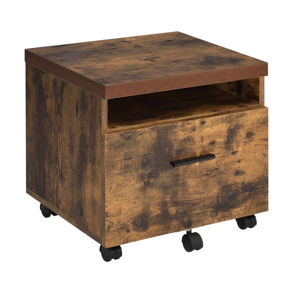 File Cabinet, Oak & Black Finish