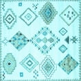 thumbnail image 1 of Ahgly Company Indoor Square Solid Light Blue Modern Area Rugs, 4' Square, 1 of 4