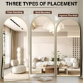 thumbnail image 6 of BEAUTYPEAK 71"x 26" Oversized Full Length Mirror Arch Standing Floor Mirror Full Body Mirror, Gold, 6 of 8