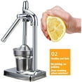 thumbnail image 2 of Cast Iron Juicer Hand Press, Stainless Steel Manual Juicer Hand Press, With Non-skid Cup Baseeffort Saving Lever, Stainless Steel Lemon Squeezer for Bar Kitchen (Silver), 2 of 10
