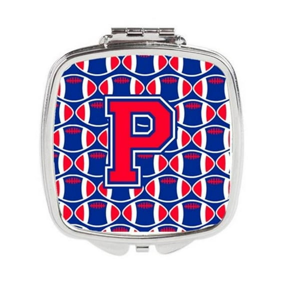 Letter P Football Harvard Crimson & Yale Blue Compact Mirror