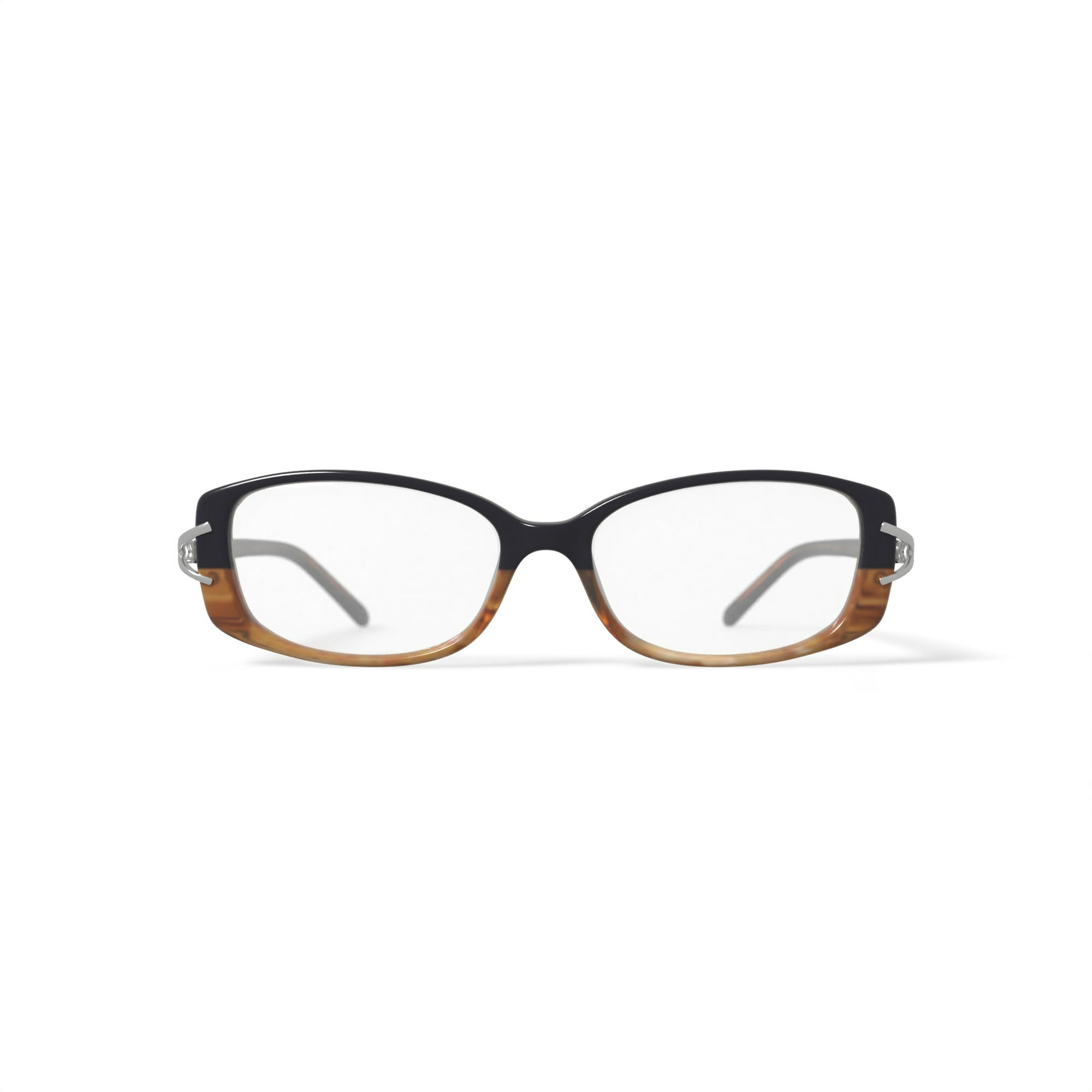 Contour Women's FM14079 Rectangular Prescription Eyeglasses with Case, Purple/Brown
