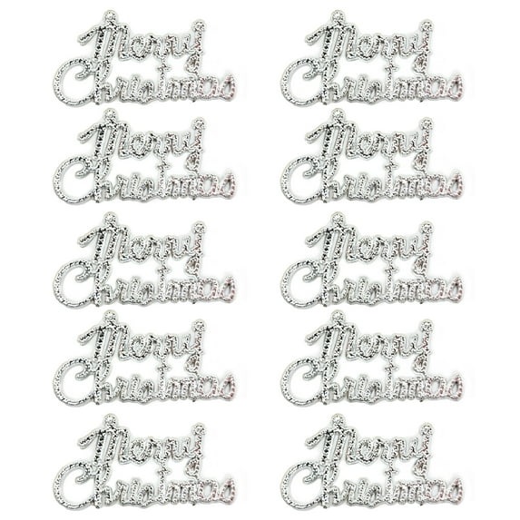 GadgetVLot 10Pcs Christmas Decorations Christmas Small Letter Card Gold And Silver Mini Pendant Christmas Tree Decorations