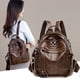 thumbnail image 4 of Mochila de moda para mujer, fácil de llevar, estilo retro, de piel encerada al óleo, mochila multiusos, bolso de viaje informal, 4 of 6
