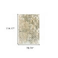 thumbnail image 3 of HomeRoots 508377 6 x 9 ft. Gray & Gold Abstract Power Loom Stain Resistant Rectangle Area Rug, 3 of 7