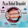 thumbnail image 3 of Pulsera de piedra amatista natural para hombre y mujer, estrés, ansiedad, ajustable, elástica, cristal, joya para uso diario, 3 of 5