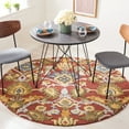 thumbnail image 2 of SAFAVIEH Blossom Lennon Floral Wool Area Rug, Red/Multi, 6' x 6' Round, 2 of 8