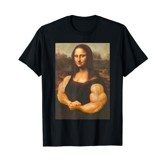 Mona Lisa Bodybuilding Muscle Gym Workout Outfits T-Shirt