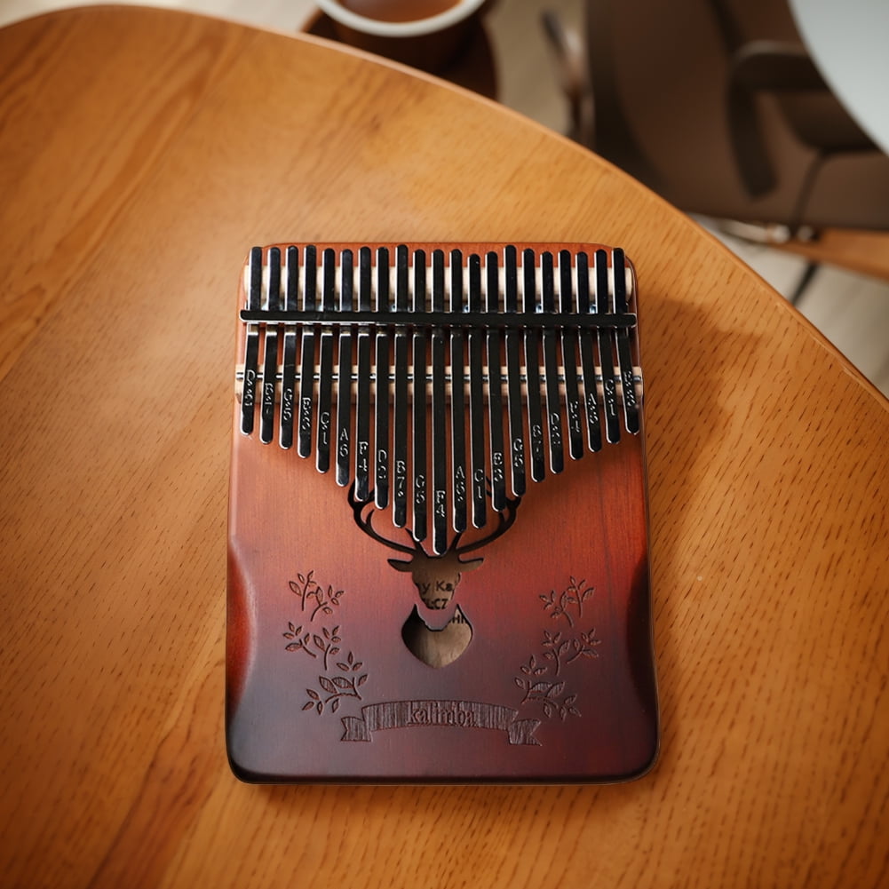 Kalimba 21 Keys Thumb Piano Portable Mbira Finger Piano Sport Supplies (Gradient Forest Deer)