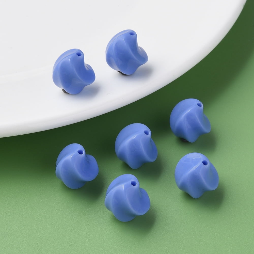 Opaque Acrylic Beads Twist Cornflower Blue 14.5x14x14mm Hole: 1.6mm about 390pcs/500g
