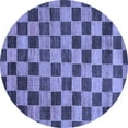 thumbnail image 1 of Ahgly Company Indoor Round Checkered Blue Modern Area Rugs, 7' Round, 1 of 4