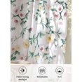 thumbnail image 6 of Sheer Curtains 54 Inch Length 2 Panels Set for Kitchen, Spring Flowers Semi Sheer Curtains for Windows, Yellow Pink Floral Leaves Country Farm Plants Voile Window Treatments Rod Pocket Curtain, 6 of 7