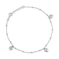 thumbnail image 2 of 925 Sterling Silver Womens Love Heart Charms Anklet 11mm Long Anklet for Women - 3.0 Grams, 2 of 2