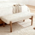 thumbnail image 3 of Dayalane Upholstered End of Bed Bench, Modern Ottoman Tufted Bedroom Bench with Solid Wood Legs for Living Room, Entryway, Vanity, Cheniile Beige, 3 of 7