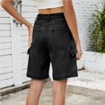 thumbnail image 2 of Las mujeres Y2K cintura alta 6 bolsillos pantalones cortos verano Jorts Casual lavado herramientas pantalones vaqueros pantalones cortos, 2 of 7