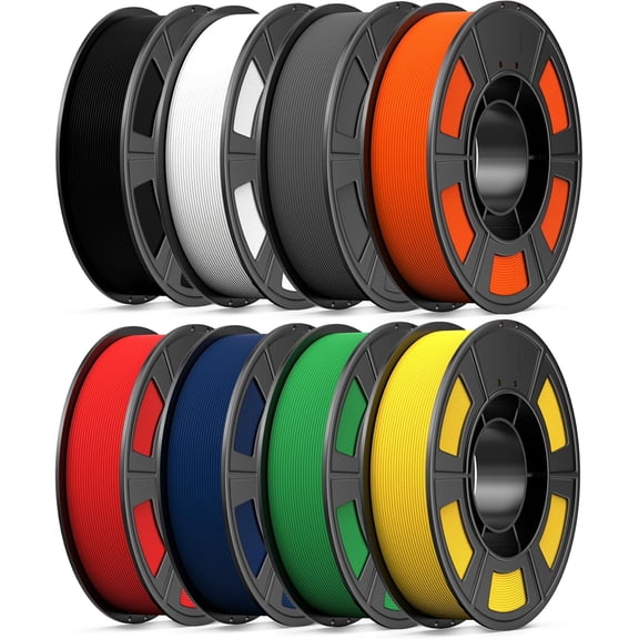 8 Color Bundle Hyper PLA  3D Printer Filament Multicolor Filament 1.75mm Individually Vacuum Packed 0.25kg per Spool Pack (Black Jade White Grey Orange Red Dark Blue Green Yellow)